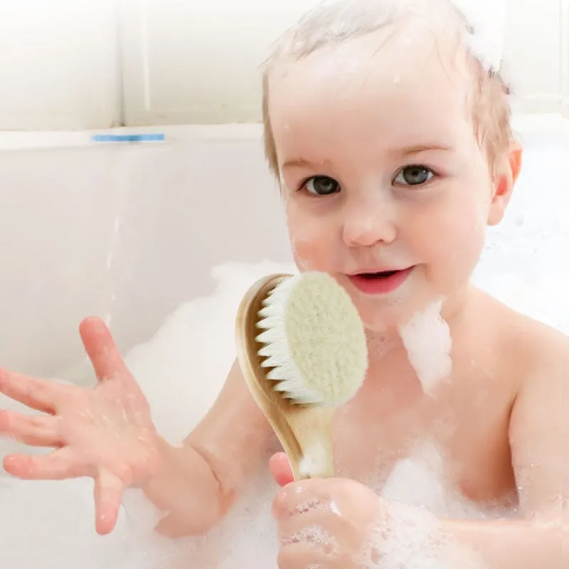 Wooden Baby Hair Brush, Soft Bristle Hair Brush for Baby/Toddler/Kid big image 3