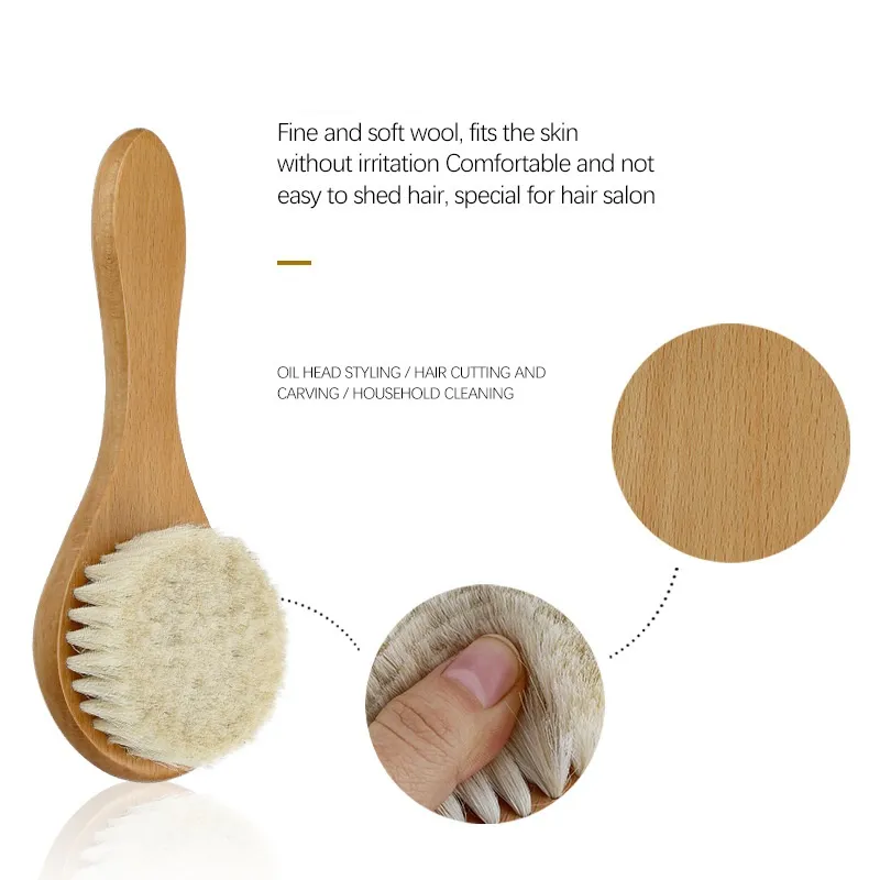 Wooden Baby Hair Brush, Soft Bristle Hair Brush for Baby/Toddler/Kid big image 5