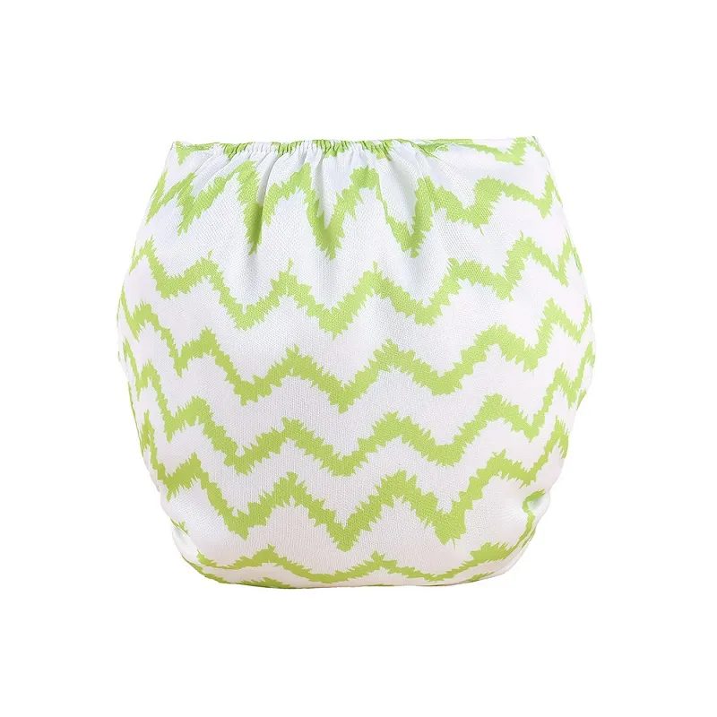 100% Polyester Geometric Unisex Cloth Diaper Machine Washable Green big image 1