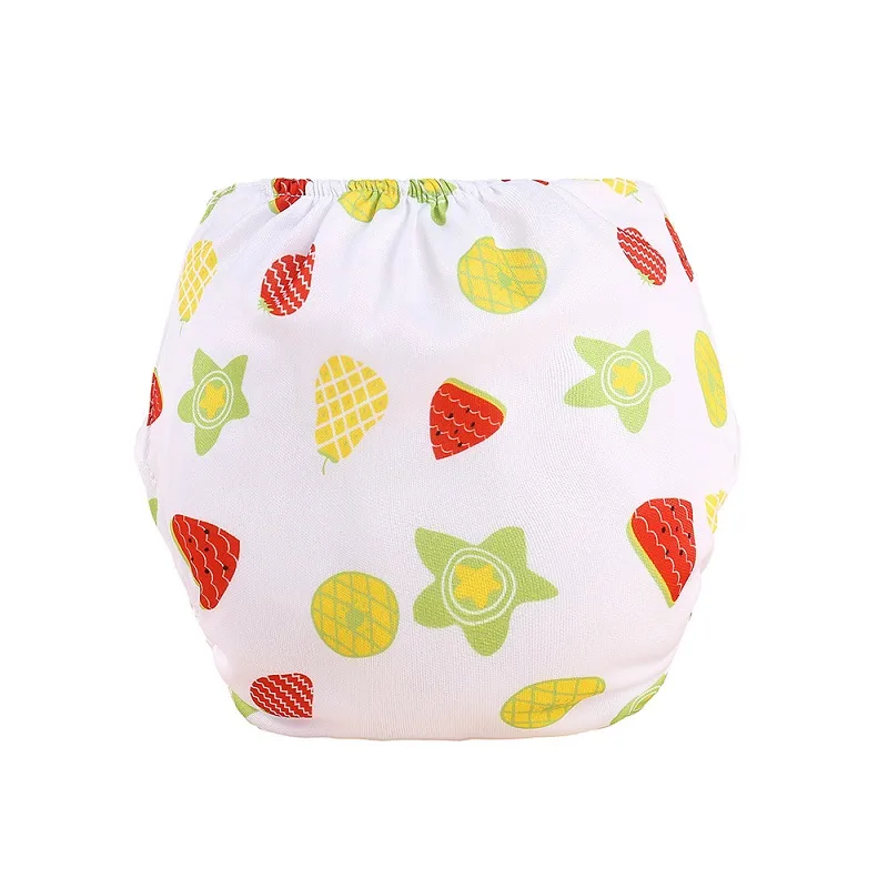 Baby Waterproof Diaper Pants with Adjustable Size and 4 Colors for 1-3 Years Old Red/White