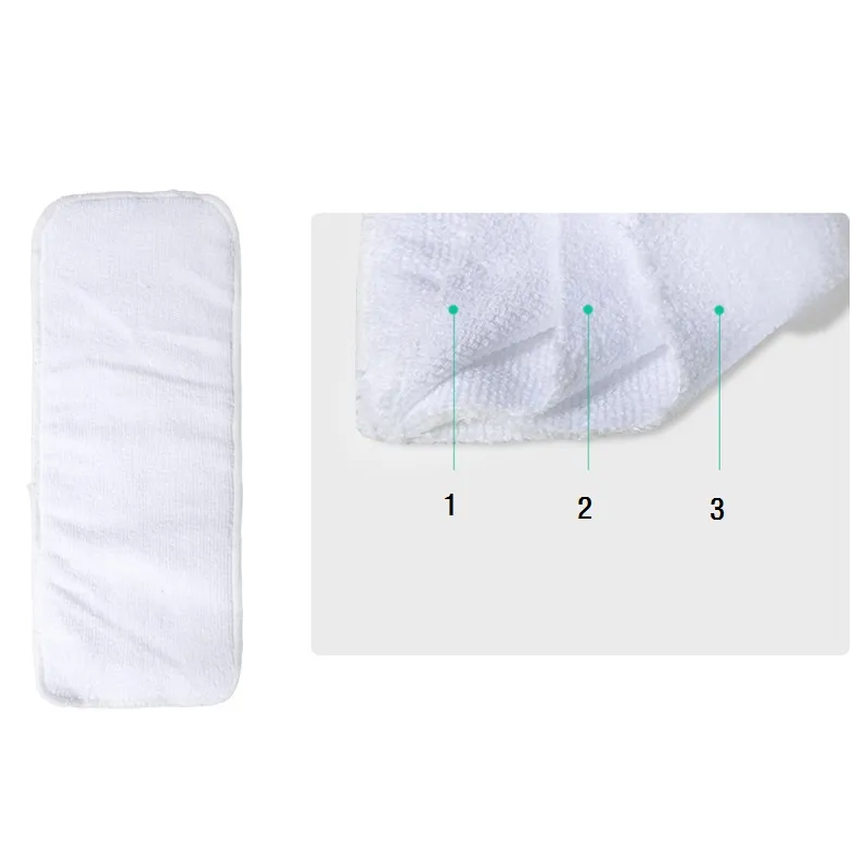 2-pack Reusable Cloth Diaper Inserts, Absorbent & Breathable Liners, 3-Layer Microfiber Inserts for Cloth Diapers big image 4