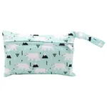 Baby Allover Print Portable Waterproof Diaper Bag Trolley Hanging Bag Green/White
