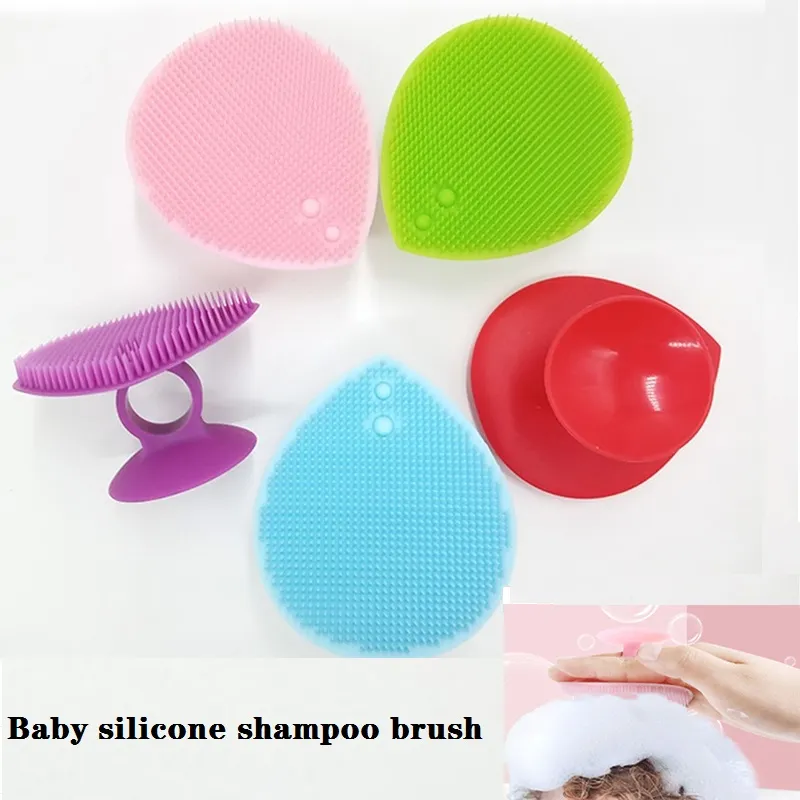 Escova de Shampoo para Bebês com Material de Silicone e Cerdas Macias para Massagem no Couro Cabeludo Rosa image 2