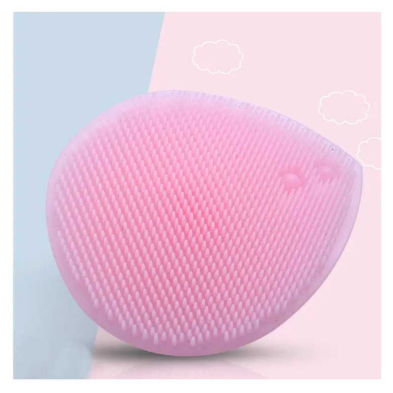 Escova de Shampoo para Bebês com Material de Silicone e Cerdas Macias para Massagem no Couro Cabeludo Rosa image 3