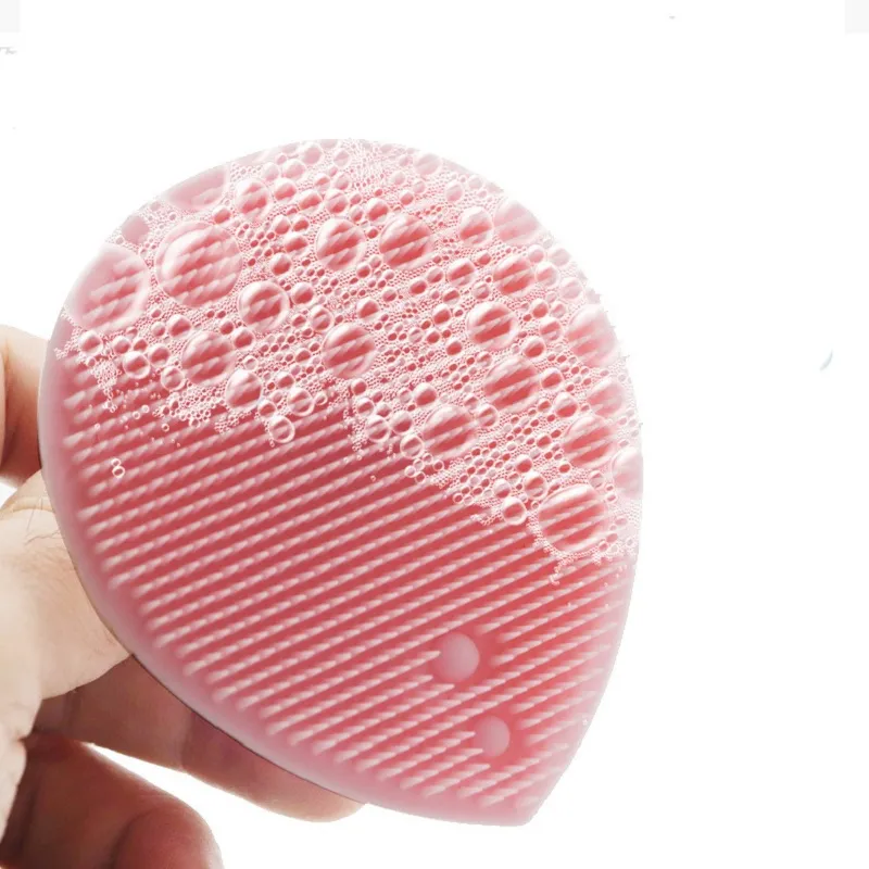 Escova de Shampoo para Bebês com Material de Silicone e Cerdas Macias para Massagem no Couro Cabeludo Rosa image 5