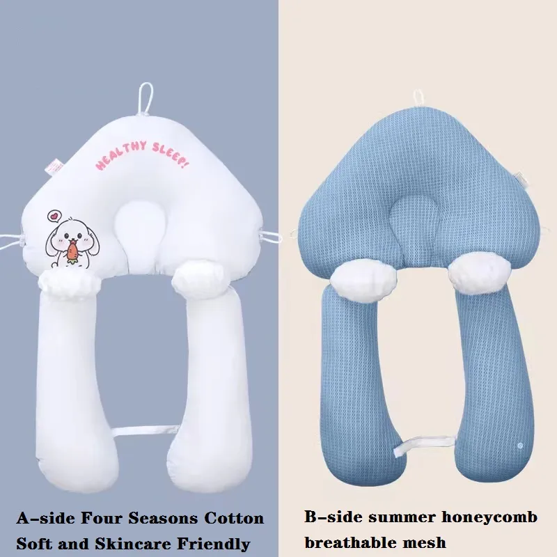 Unisex Solid Cotton Sleeping Bag Set for Baby with Pillow and Case Light Blue
