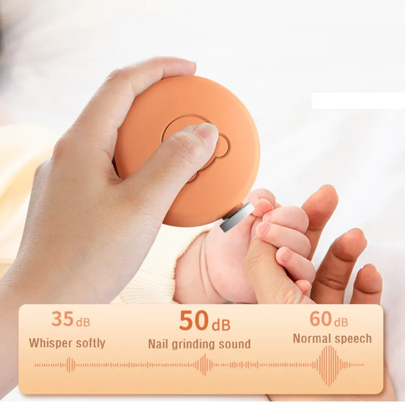 Aparador de unhas elétrico para bebê recém-nascido polidor de unhas elétrico broca de lixa de segurança cortador aparador aparador para dedos dos pés e dedos Branco big image 1