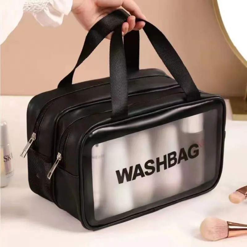 Double-Layer Waterproof Cosmetic And Toiletry Bag With Wet And Dry Separation - Portable Storage Bag For Makeup And Travel