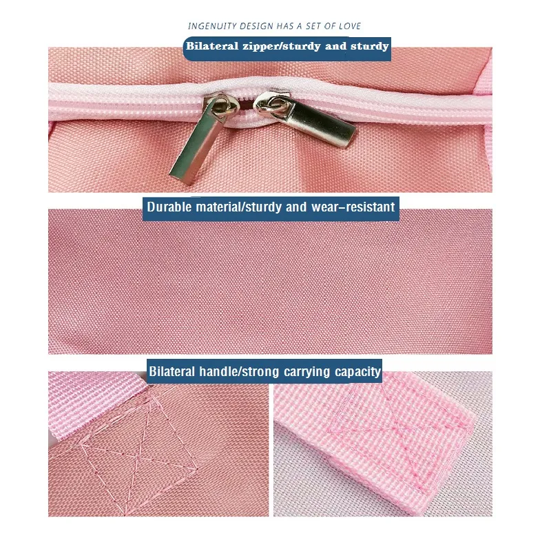 Versatile Kids' Nursery Quilt Storage and Waterproof Cotton Blanket Organizer Bag Pink image 4