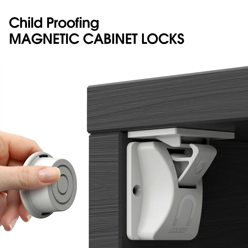 Invisible Magnetic Locks for Child Safety - Secure Cabinets and Drawers with Ease White image 3