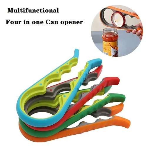 4-in-1 Manual Jar Opener: Multi-Functional Twist-Off Tool for Various Lid Sizes