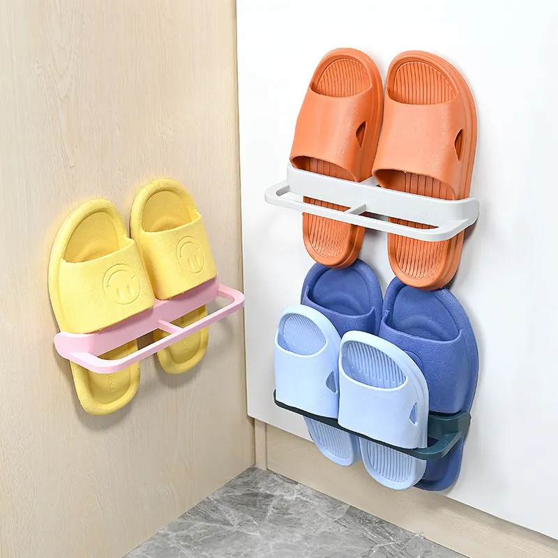 Multipurpose Plastic Wall-Mounted Shoe Rack and Towel Holder  image 2