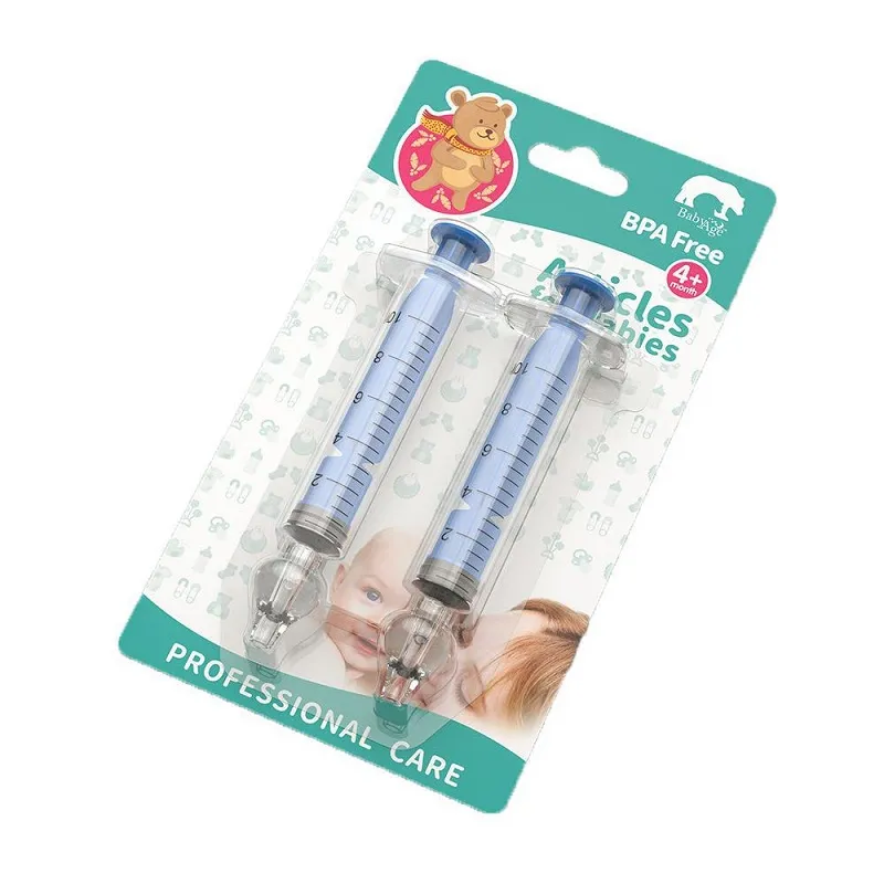 

2-Pack 10ml Baby Nasal Irrigation Syringe - Gentle Nasal Cleansing with Silicone Tip, Easy-to-Use Push-Injector Design