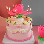 Rotating Musical Lotus Candle - Double Layer Electronic Lotus Light for Birthday Parties and Events  image 4