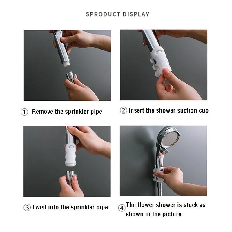 Suction Cup Shower Head Holder Set - 2-Pack Showerhead Mounts for No-Drill Installation  image 4
