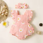 

100% Cotton 2pcs Daisy Print Crepe Fabric Baby Romper Set