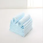 10 Pcs Three-layer Cotton Cloth Diaper Inserts Light Blue