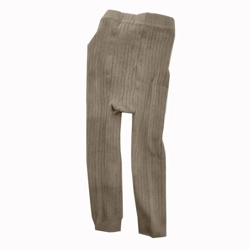 Baby Multi Color Solid Ribbed Tights Leggings Grey