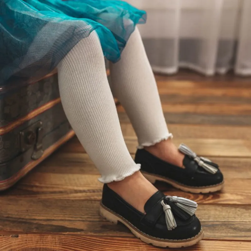 Baby / Toddler Girl Solid Knitted Ruffled Leggings  big image 1