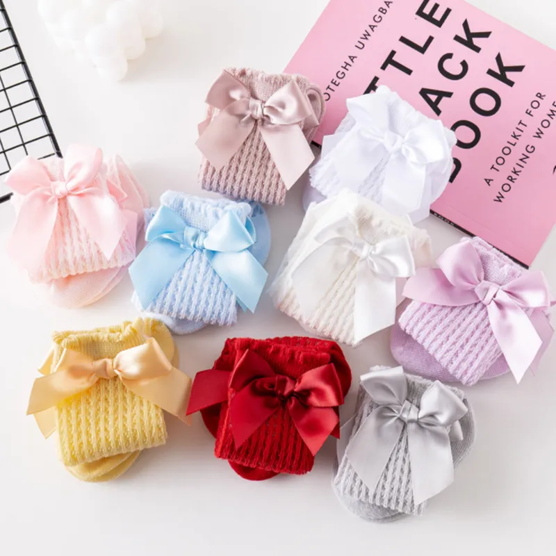 Calze centrali traspiranti Baby Solid Bowknot big image 2