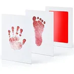 Non-Toxic Baby Handprint Footprint Inkless Hand Inkpad Watermark Infant Souvenirs Casting Clay Newborn Souvenir Gift Red