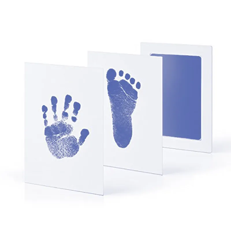 bébé non toxiques handprint empreinte inkless main inkpad filigrane souvenirs bébé casting cadeau souvenir nouveau-né d'argile Bleu Clair big image 1