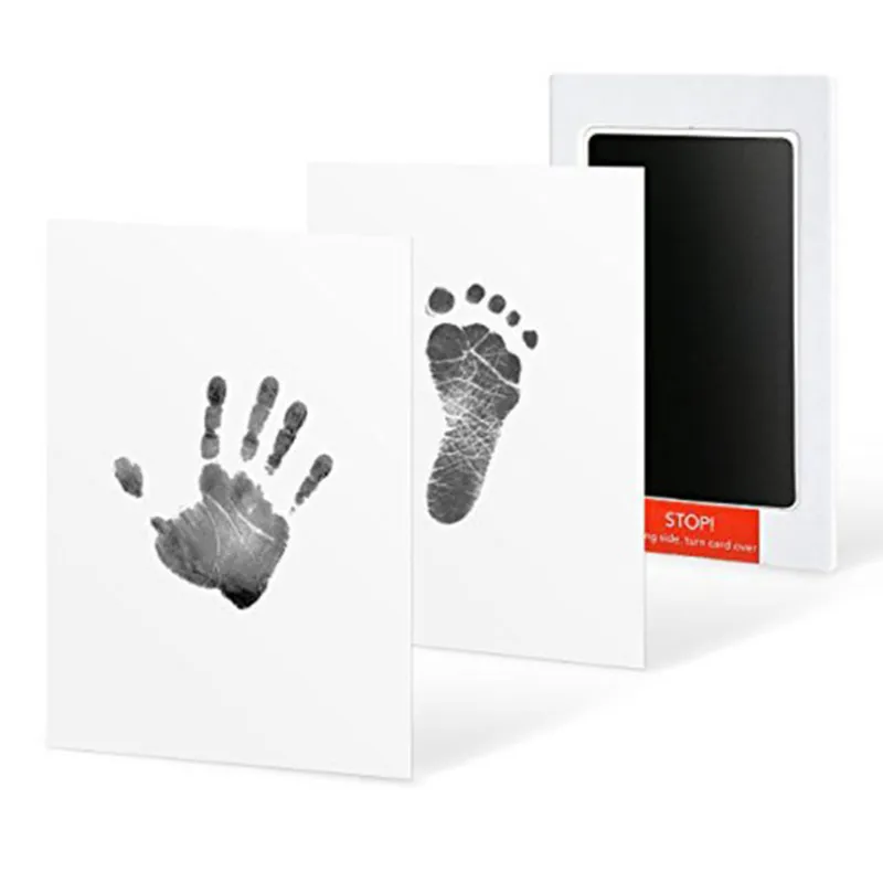 Non-Toxic Baby Handprint Footprint Inkless Hand Inkpad Watermark Infant Souvenirs Casting Clay Newborn Souvenir Gift Black big image 1