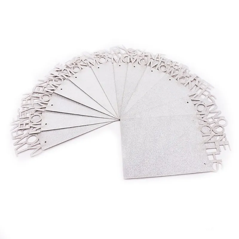 Baby Birthday Party Age Pull Flag Frame Decor  White