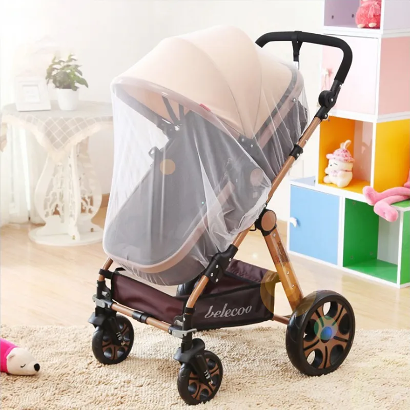 Baby Carriage Mosquito Net Full Cover Universal Baby Stroller Increase Encryption Umbrella Cart Trolley Anti-mosquito Net White big image 1