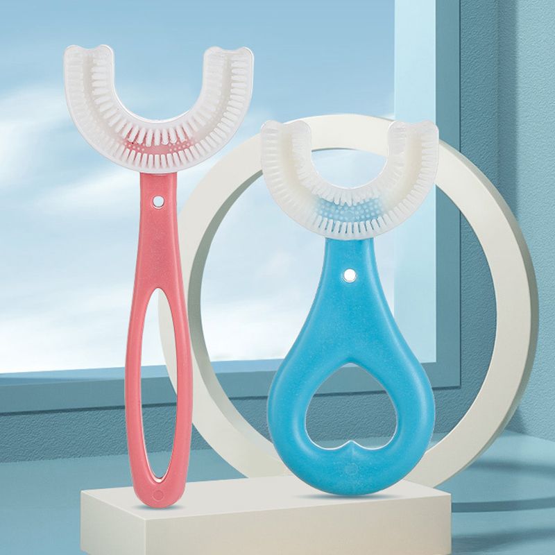 兒童新型牙刷U型食品級矽膠刷頭手動牙刷兒童口腔清潔工具2-6歲兒童訓練牙齒清潔全口牙刷