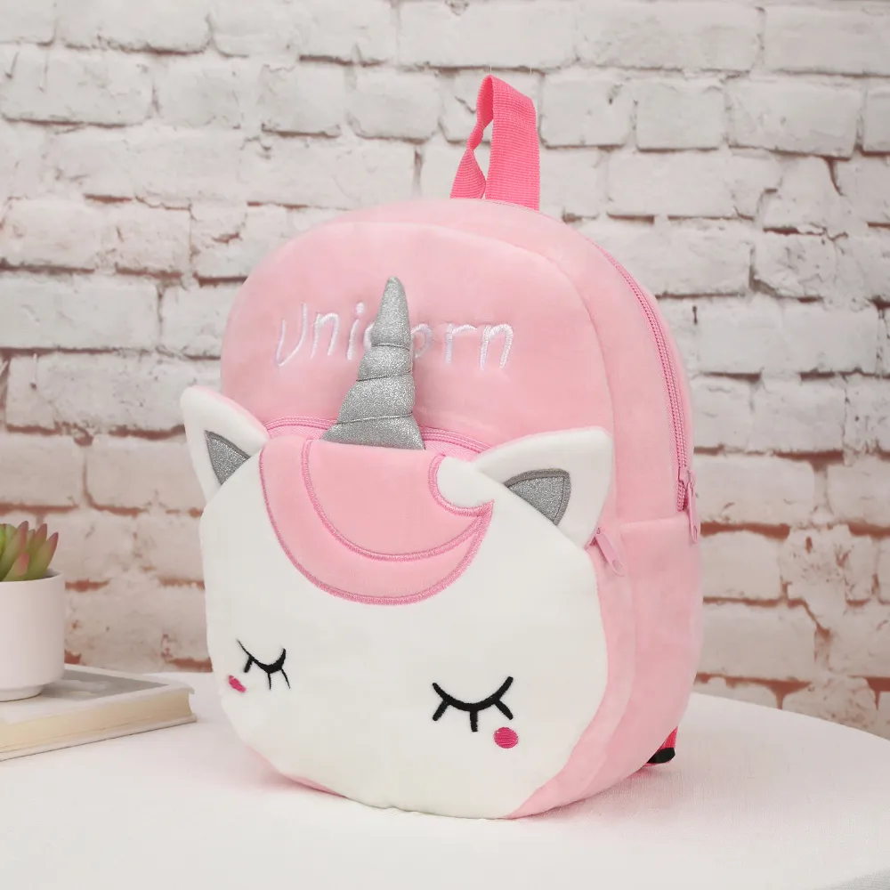 Pacote de 3 mochilas de pelúcia de unicórnio para crianças e conjunto de bolsa e bolsa transversal  image 3