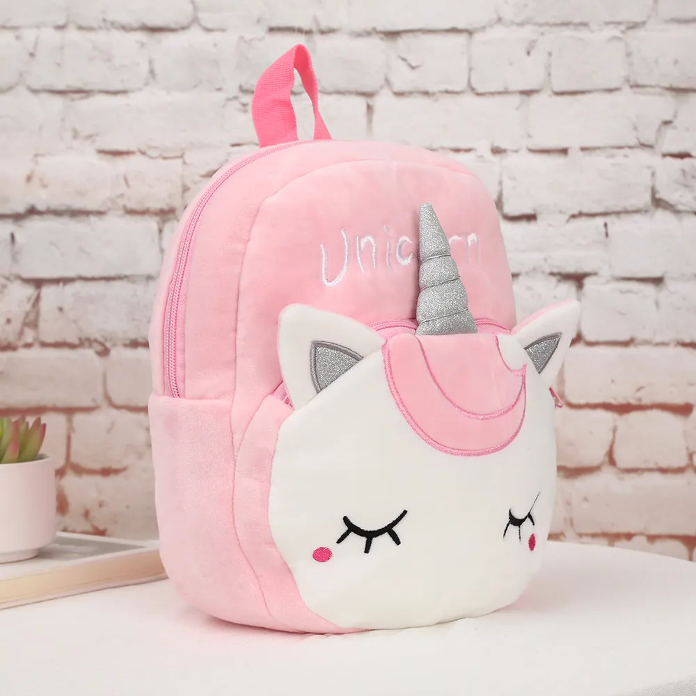 Pacote de 3 mochilas de pelúcia de unicórnio para crianças e conjunto de bolsa e bolsa transversal  image 4