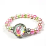 bracelet de perles colorées de licorne de dessin animé pour tout-petits Rouge Clair
