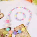 2-pack Candy Color Beaded Necklace and Bracelet Set for Girls Color-B