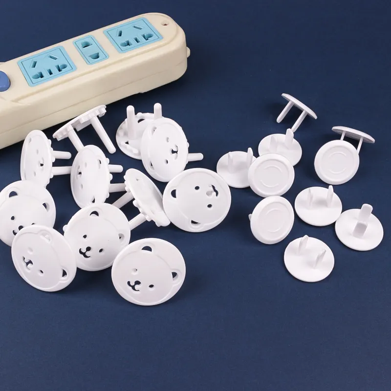 10-pack Plastic Outlet Covers Electrical Outlet Socket Covers Plug Caps Protector for Babies Children Safety Protection Prevent Electric Shock (White is suitable for American standard, creamy white is suitable for European standard)  big image 2
