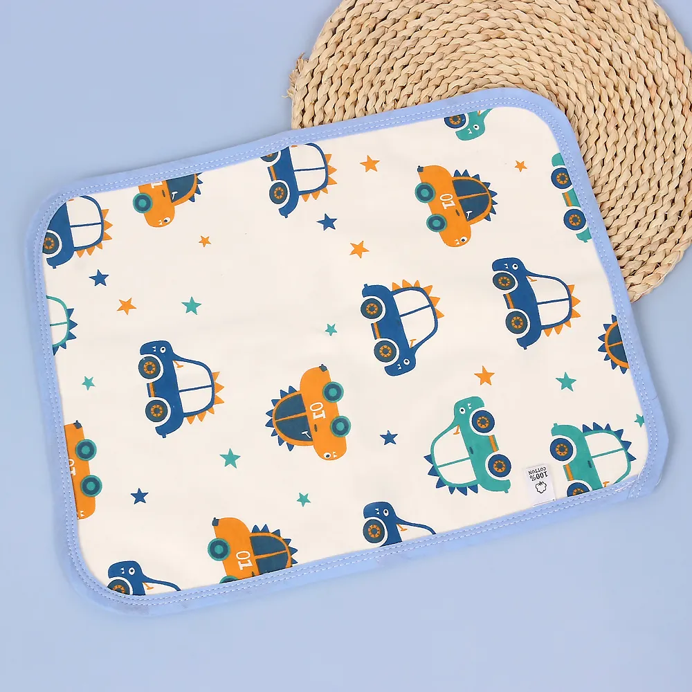 

100% Cotton Cartoon Pattern Baby Diaper Changing Pads Waterproof Breathable Reusable Nappy Mat