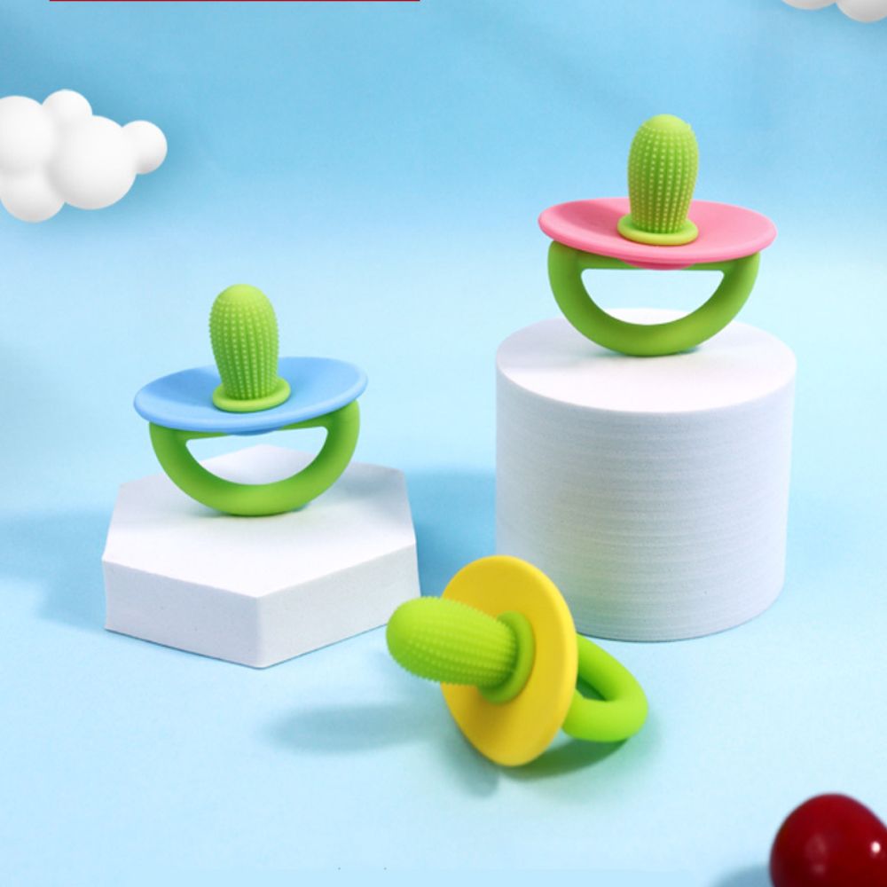 Silicone Baby Teether Toy Cactus Shape Infant Teething Toy Pacifiers Soothe Babies Sore Gums