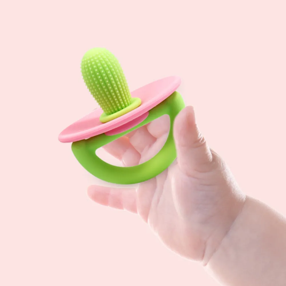 Silicone Baby Teether Toy Cactus Shape Infant Teething Toy Pacifiers Soothe Babies Sore Gums big image 7