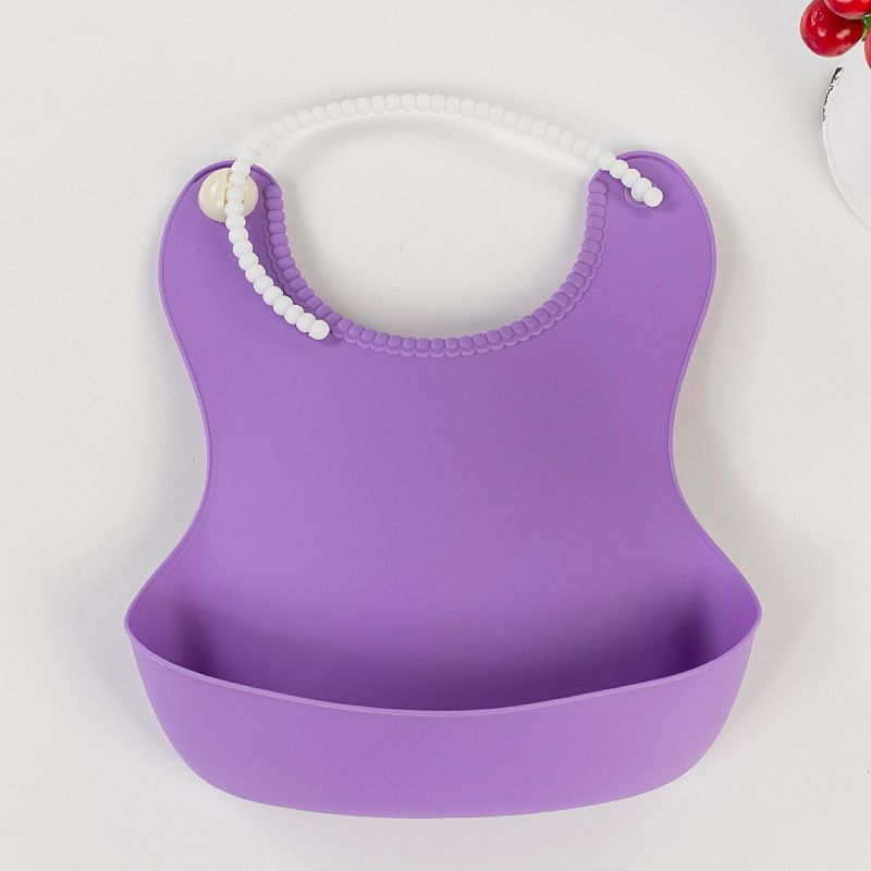 Adjustable Soft Baby Bibs With Food Catcher Pocket Durable And Easy To Wash