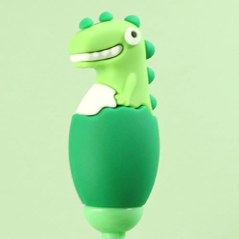 Kids Cartoon Dinosaur U Shaped Silicone Toothbrush Toddlers Manual Whole Mouth Silicone Tooth Brush Teeth Cleaning Light Green image 6