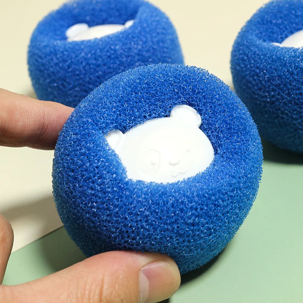 Bola de lavanderia mágica removedor de cabelo máquina de lavar bola de limpeza ferramenta de limpeza de roupas Azul big image 1