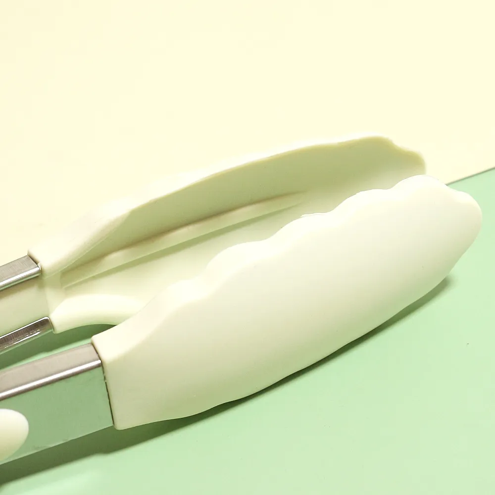 Stainless Steel Locking Kitchen Tongs with High-Temperature Resistant Silicone Tips  image 4