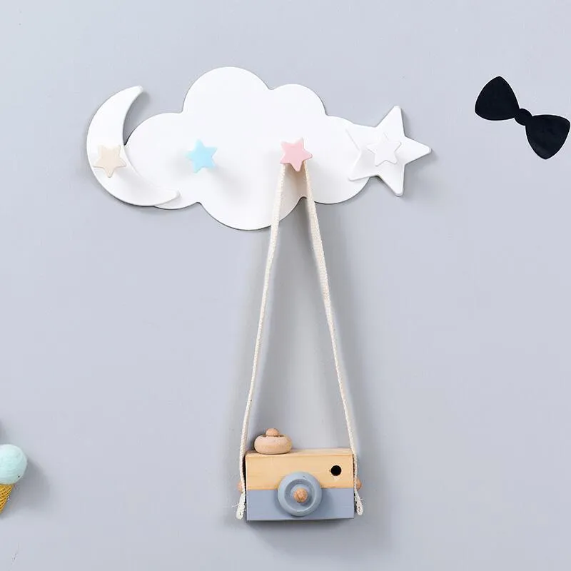 Cartoon Cloud Adhesive Hooks Wall Mounted Sticky Hooks for Key Hat Bathroom Robe Towel  big image 4