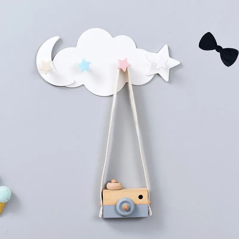 Cartoon Cloud Adhesive Hooks Wall Mounted Sticky Hooks for Key Hat Bathroom Robe Towel big image 4