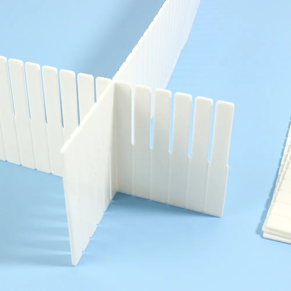 5Pcs Gaveta Divisórias Ajustável DIY Organizador de Armazenamento Separador para arrumar roupas meias roupas íntimas cosméticos desordem Branco image 4