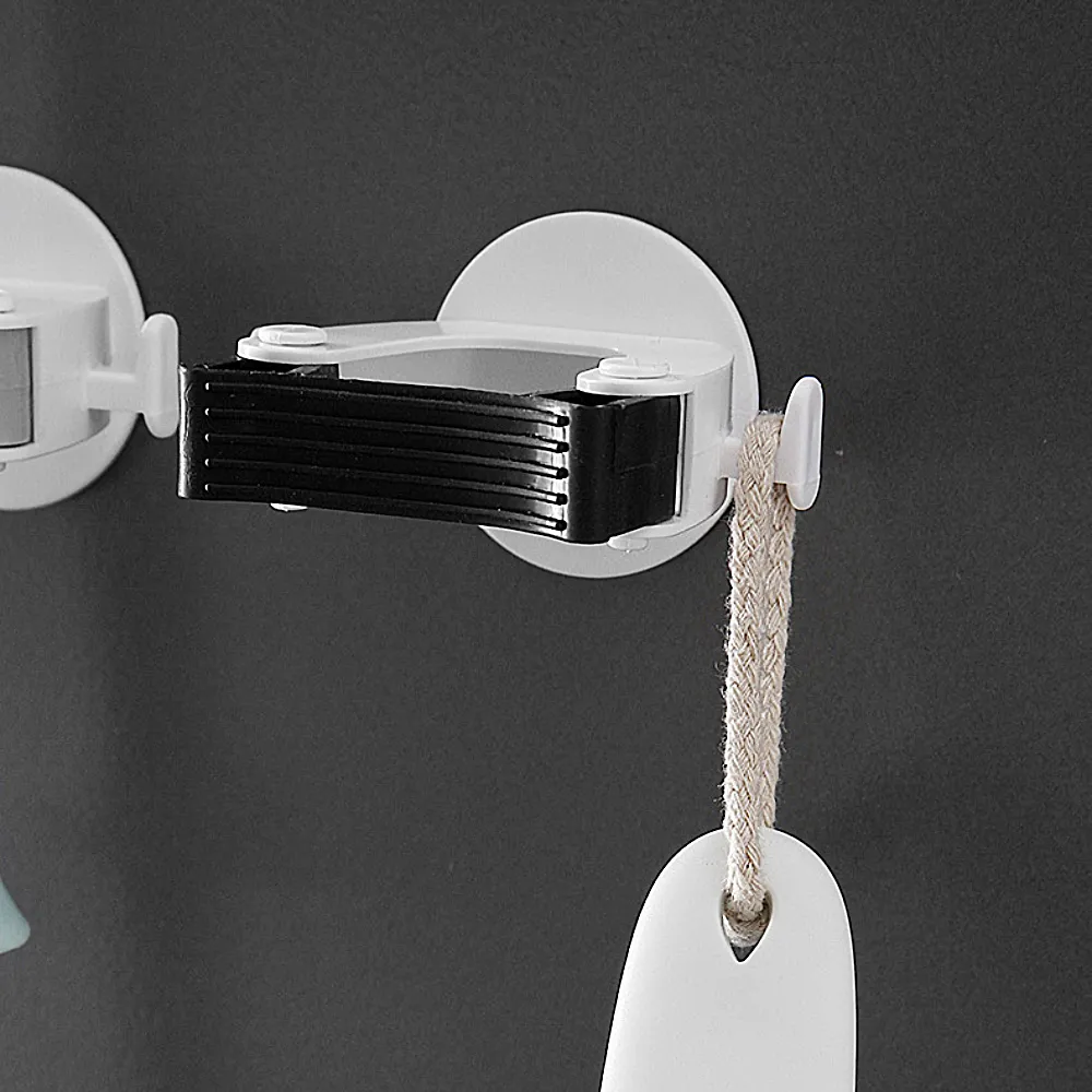2Pcs Broom Holder Wall Mount Mop Hanger Self Adhesive No Drilling for Home Kitchen Garden Garage Storage Systems big image 5