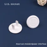 10-pack Plastic Outlet Covers Electrical Outlet Socket Covers Plug Caps Protector for Babies Children Safety Protection Prevent Electric Shock (White is suitable for American standard, creamy white is suitable for European standard) White