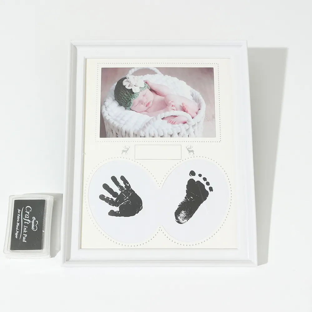 Baby Handprint & Footprint Makers Kit Keepsake for Newborn Boys Girls Baby Milestone Picture Frames New Mom Baby Shower Gifts  big image 2