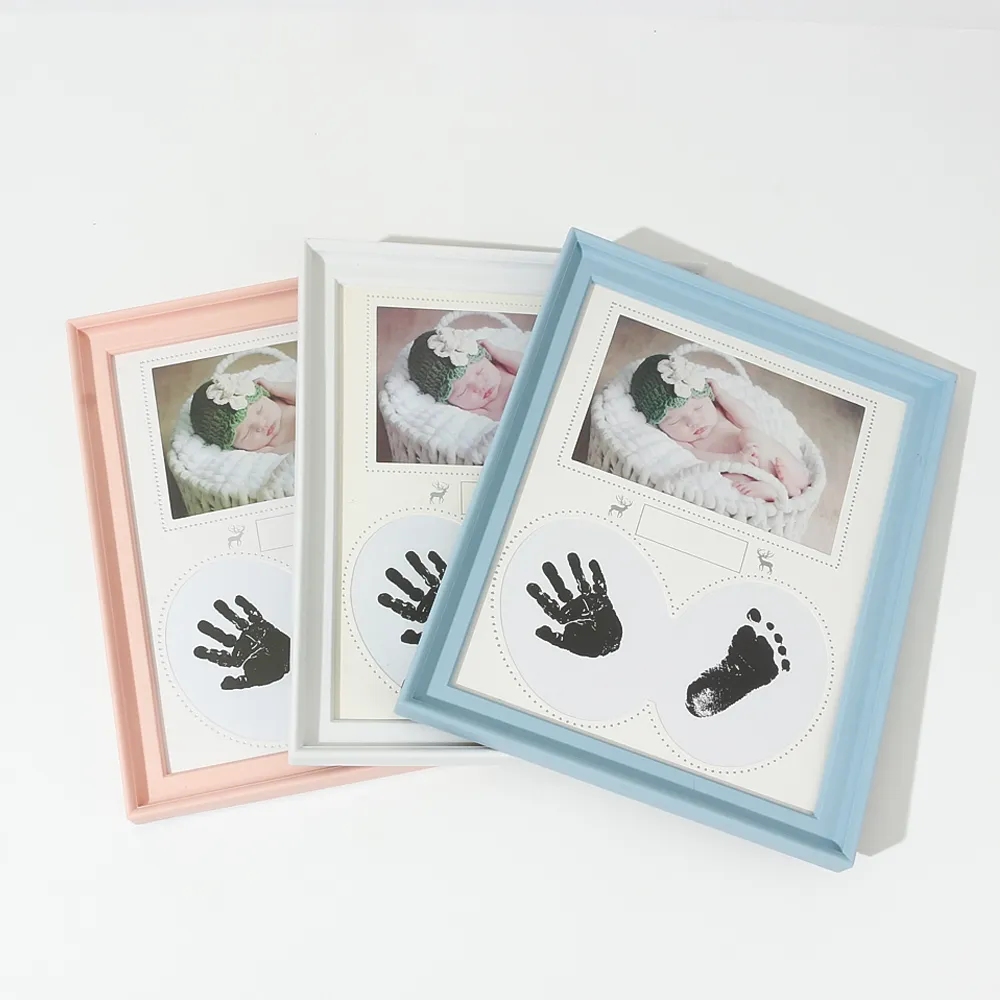 Baby Handprint & Footprint Makers Kit Keepsake for Newborn Boys Girls Baby Milestone Picture Frames New Mom Baby Shower Gifts big image 5
