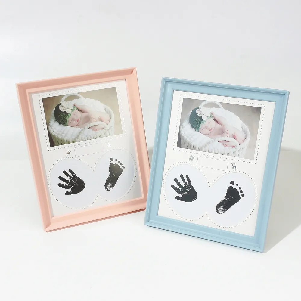 Baby Handprint & Footprint Makers Kit Keepsake for Newborn Boys Girls Baby Milestone Picture Frames New Mom Baby Shower Gifts  big image 6